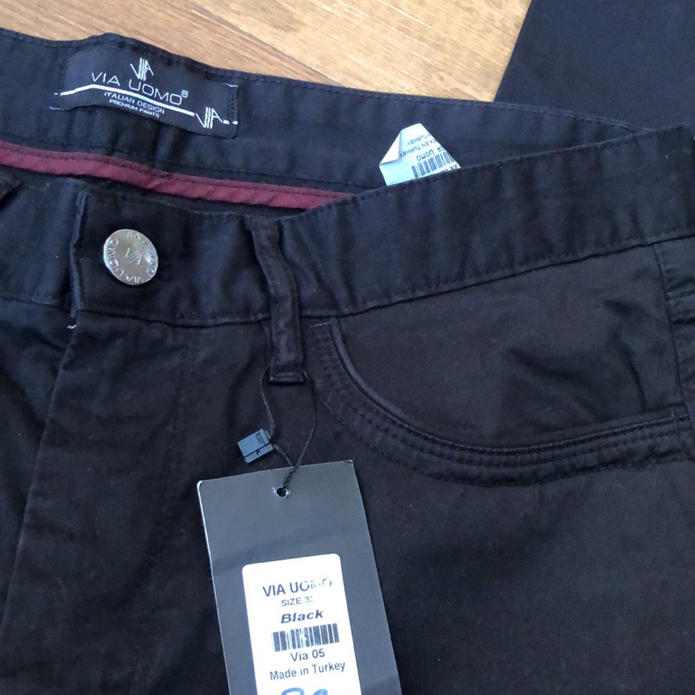 Luxury men’s pants | Men’s Italian Design VIA UOMO Black Jeans/pants